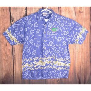 Vintage Spike Sports FL Gators Men's Large Blue Embroidered Hawaiian Shirt‎